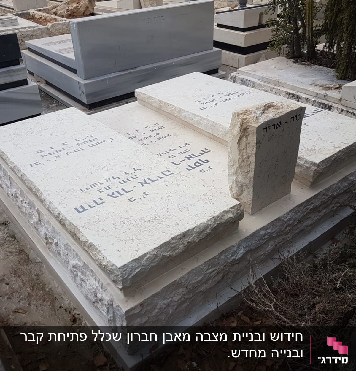 מצבות עם כיתוב בעברית בבית קברות